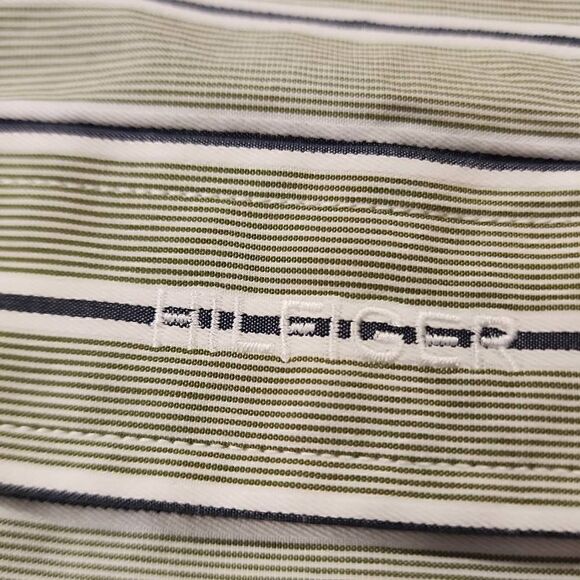 Tommy Hilfiger Men's Green Striped 80's 2 Ply Fabric Button Down Shirt Size XXL - Picture 11 of 15